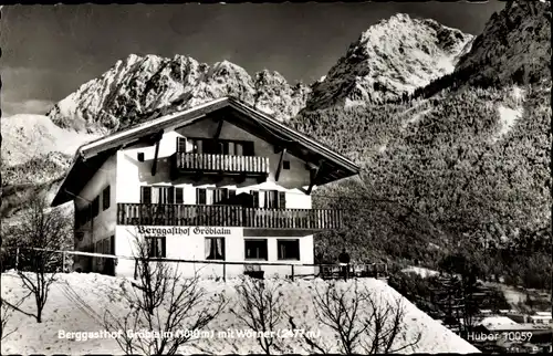 Ak Mittenwald in Oberbayern, Berggasthof Gröblalm mit Wörner