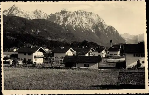 Ak Krün an der Isar, Teilansicht