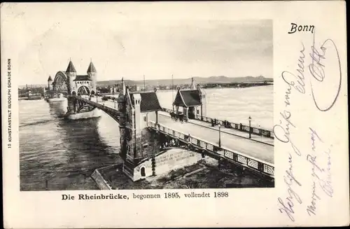 Ak Bonn am Rhein, Rheinbrücke