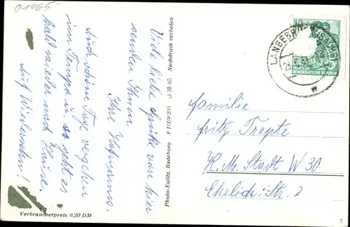 Ak Dresden Nord Langebrück, Straßenpartie mit flankierenden Wohngebäuden