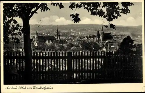 Ak Ansbach, Blick vom Drechselgarten, Ort