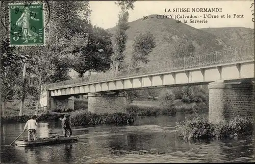 Ak Clécy Calvados, L'Orne, Le Pont de la Serverie