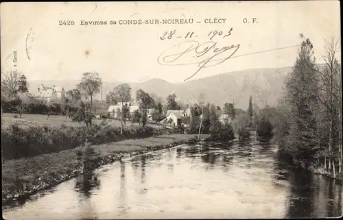 Ak Clécy Calvados, L'Orne, Flusspartie