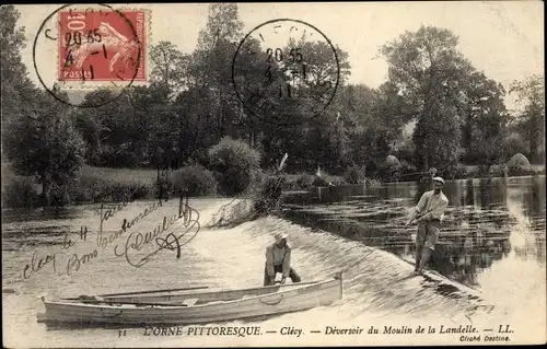 Ak Clécy Calvados, Deversoir du Moulin de la Landelle