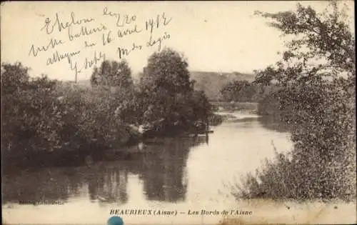 Ak Beaurieux Aisne, Les Bords de l'Aisne