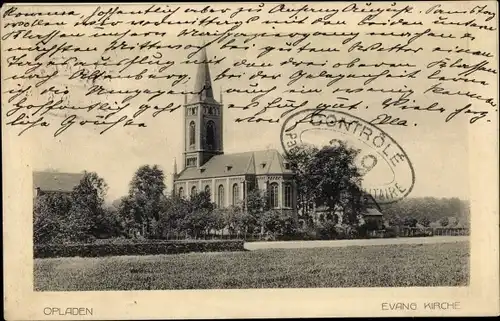 Ak Opladen Leverkusen im Rheinland, Evang. Kirche