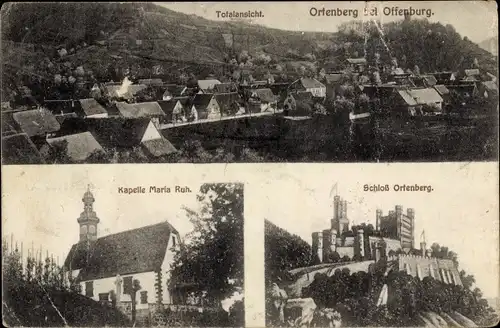 Ak Ortenberg in Baden, Panorama, Kapelle Maria Ruh, Schloss Ortenberg