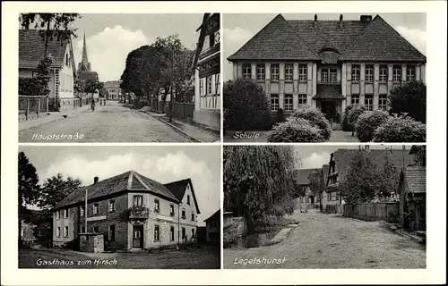 Ak Legelshurst Willstätt in Baden, Gasthaus zum Hirsch, Hauptstraße, Schule, Ort