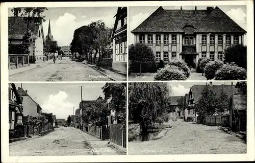 Ak Legelshurst Willstätt in Baden, Gasthaus zum Hirsch, Schule, Hauptstraße, Bahnhofstraße
