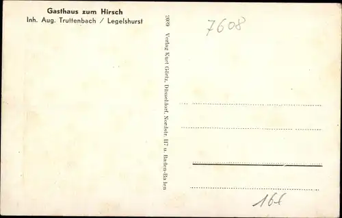 Ak Legelshurst Willstätt in Baden, Gasthaus zum Hirsch, Schule, Hauptstraße, Bahnhofstraße