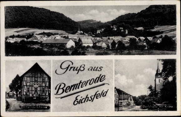Ak Bernterode Breitenworbis in Thüringen, Gemeinde Schänke, Dorfstraße