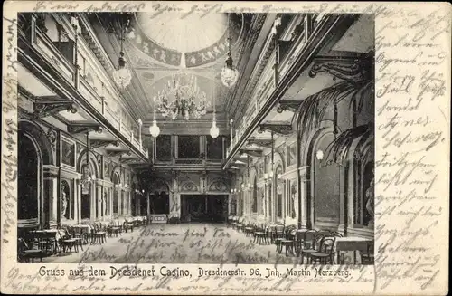 Ak Berlin, Dresdener Casino, Dresdener Straße 96, Innenansicht