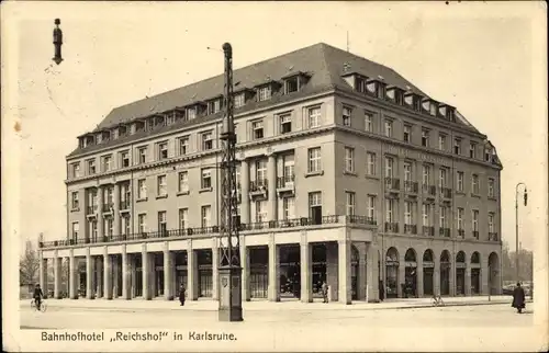 Ak Karlsruhe in Baden, Bahnhofhotel Reichshof