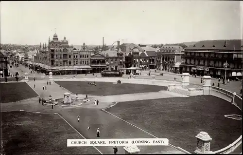 Ak Pretoria Südafrika, Church Square looking east