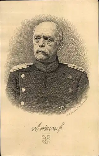 Künstler Ak Fürst Otto von Bismarck, Portrait in Uniform