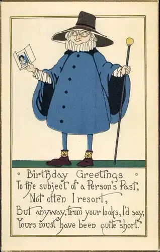 Ak Glückwunsch Geburtstag, To the subject of a Person's Past, not often I resort