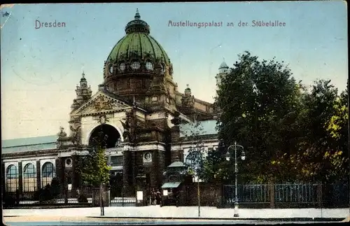 Ak Dresden Altstadt, Ausstellungspalast an der Stübelallee