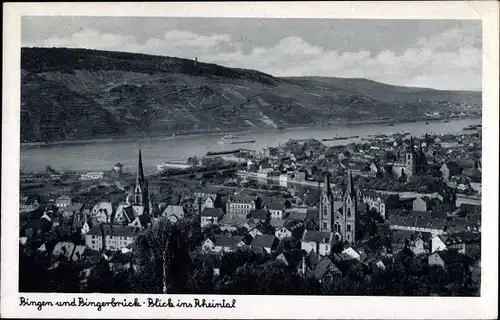Ak Bingen am Rhein, Blick ins Rheintal, Bingerbrück