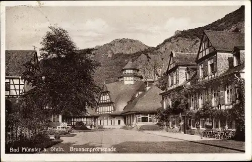 Ak Bad Münster am Stein Ebernburg, Brunnenpromenade