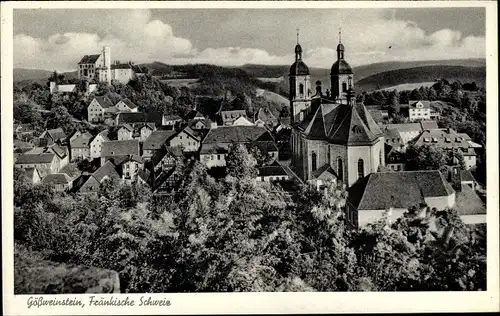 Ak Gößweinstein in Oberfranken, Teilansicht mit Kirche