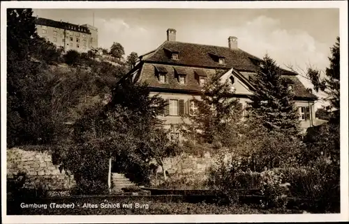 Ak Gamburg Werbach an der Tauber, altes Schloss mit Burg