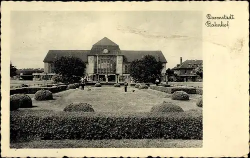 Ak Darmstadt in Hessen, Bahnhof