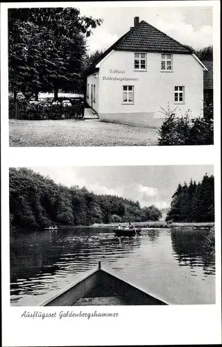 Ak Goldenbergshammer Hückeswagen im Oberbergischen Kreis, Gasthof, Ruderpartie