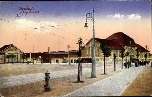 Ak Darmstadt in Hessen, Hauptbahnhof