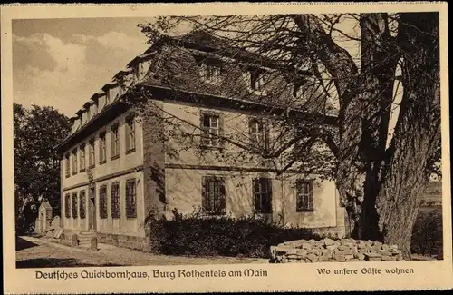 Ak Rothenfels am Main Unterfranken, Deutsches Quickbornhaus, Burg