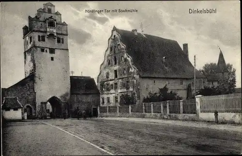 Ak Dinkelsbühl in Mittelfranken, Nördlinger Turm, Stadtmühle