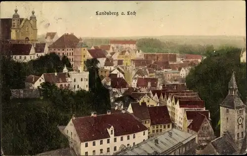 Ak Landsberg am Lech in Oberbayern, Panorama