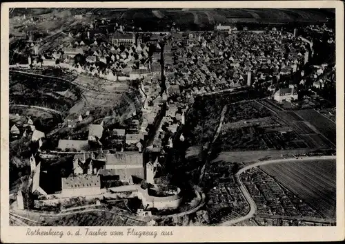 Ak Rothenburg ob der Tauber Mittelfranken, Fliegeraufnahme