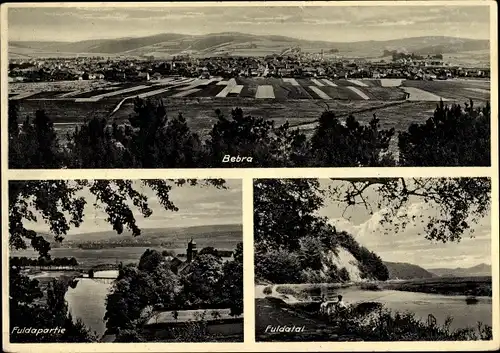Ak Bebra an der Fulda Hessen, Gesamtansicht, Fuldapartie