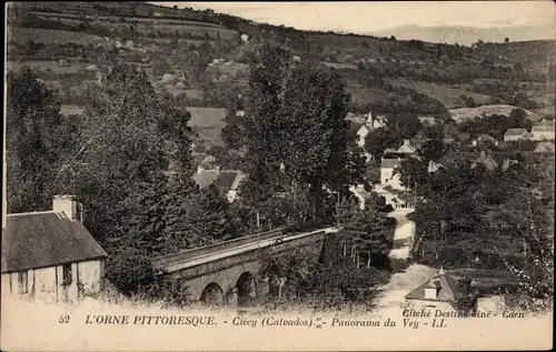 Ak Clécy Calvados, Panorama du Vey