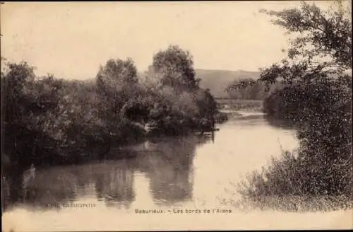 Ak Beaurieux Aisne, Les bords de l'Aisne