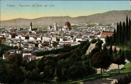 Ak Firenze Florenz Toscana, Panorama dal Viale del Colli