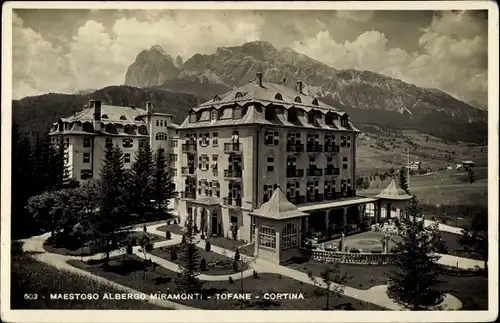 Ak Cortina d'Ampezzo Veneto, Albergo Miramonti, Tofane, Dolomiten