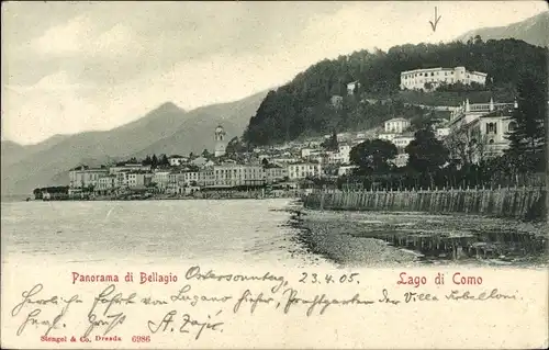 Ak Bellagio Lago di Como Lombardia, Blick auf den Ort