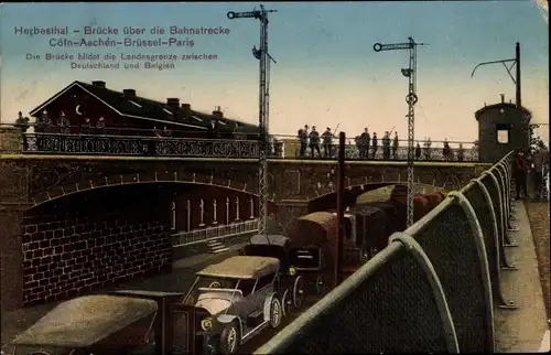 Ak Herbesthal Lontzen Wallonien Lüttich, Bahnbrücke Strecke Köln Aachen Brüssel Paris