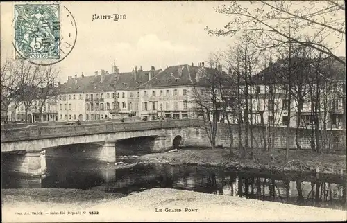 Ak Saint Dié des Vosges, Le Grand Pont