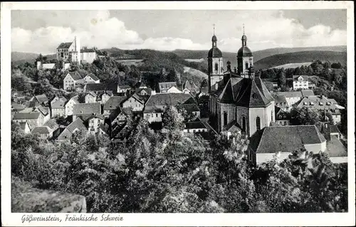 Ak Gößweinstein in Oberfranken, Teilansicht mit Kirche