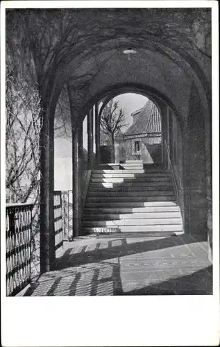 Ak Darmstadt in Hessen, Aufgang zur Pauluskirche