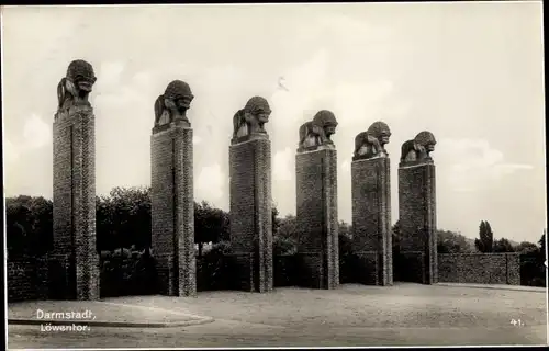 Ak Darmstadt in Hessen, Löwentor