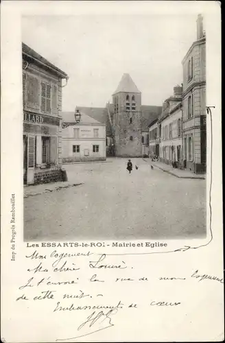 Ak Les Essarts le Roi Yvelines, Mairie, Eglise