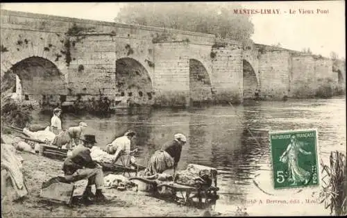 Ak Limay Mantes Yvelines, Le Vieux Pont