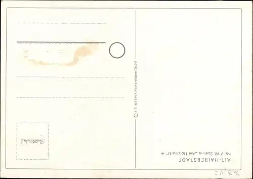 Künstler Ak W. Ebeling, Halberstadt in Sachsen Anhalt, Am Holzmarkt