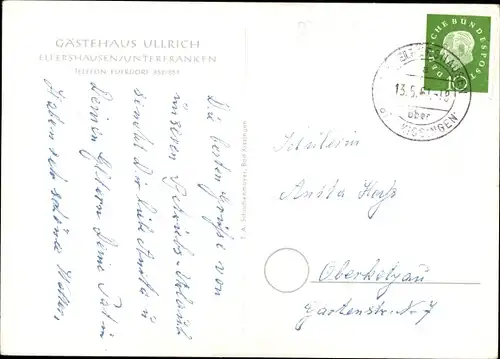 Ak Elfershausen in Unterfranken, Gasthof Ullrich