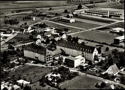 Ak Marktheidenfeld im Spessart Unterfranken, Lehmgrubener Diakonissen Mutterhaus, Fliegeraufnahme