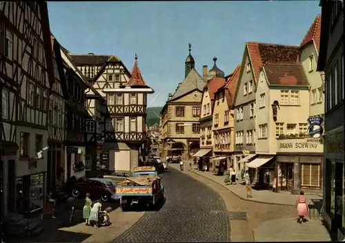 Ak Lohr am Main Unterfranken, Hauptstraße, Geschäfte