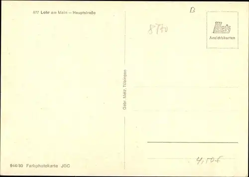 Ak Lohr am Main Unterfranken, Hauptstraße, Geschäfte